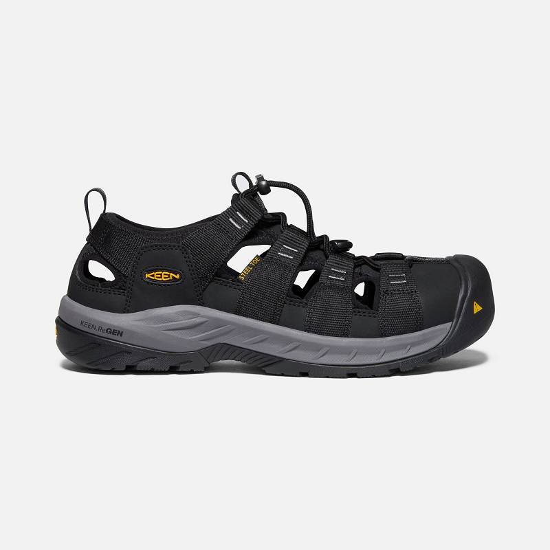 Keen Atlanta II Cooler Steel Toe Trekkingsandalen Herren DE-32168 Black/Black - Keen Herrenschuhe Sc